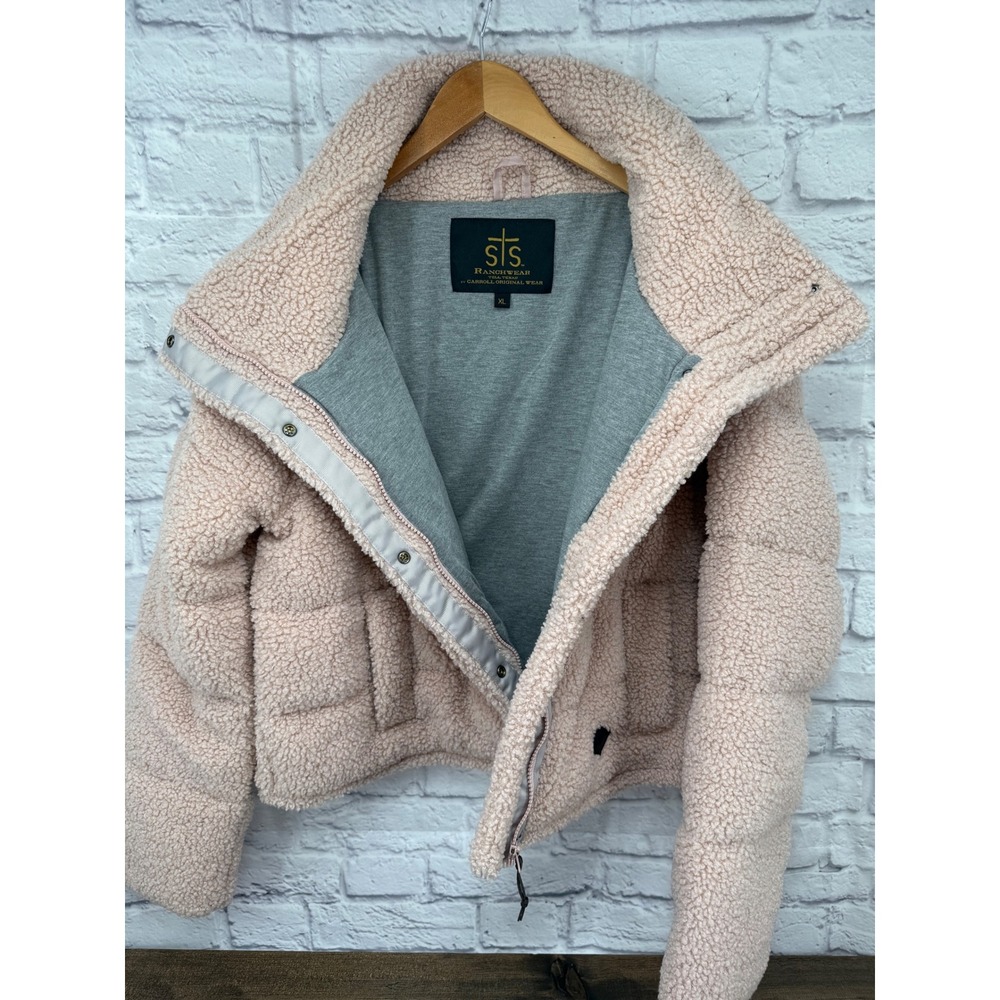 STS Ranchwear Kaylie Grace Women's Pink Sherpa Puffer Jacket Warm Cozy Size XL - Picture 6 of 14
